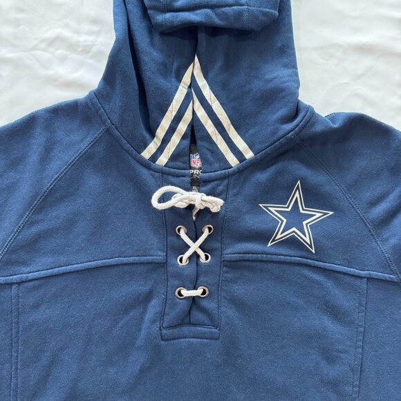 NFL Pro Line Dallas Cowboys Men's XL Blue Quarter String Hoodie - Picture 3 of 9